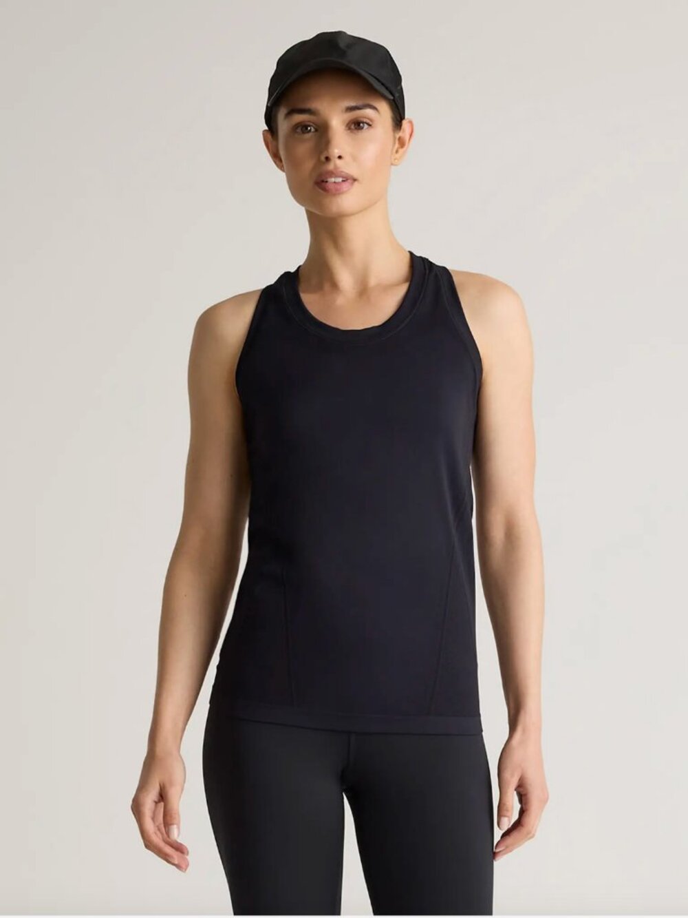 Quince Women's Black Seamless Racerback Tank Top Size XS